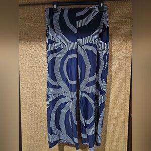 Jude Connally Navy and White Wide Leg Pants